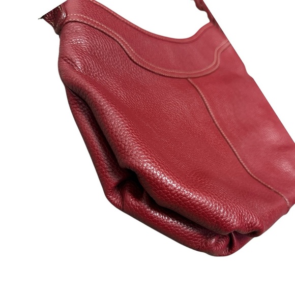 Brighton Cameron Deep Red Pebbled Leather Vintage Shoulder Bag - Picture 7 of 17